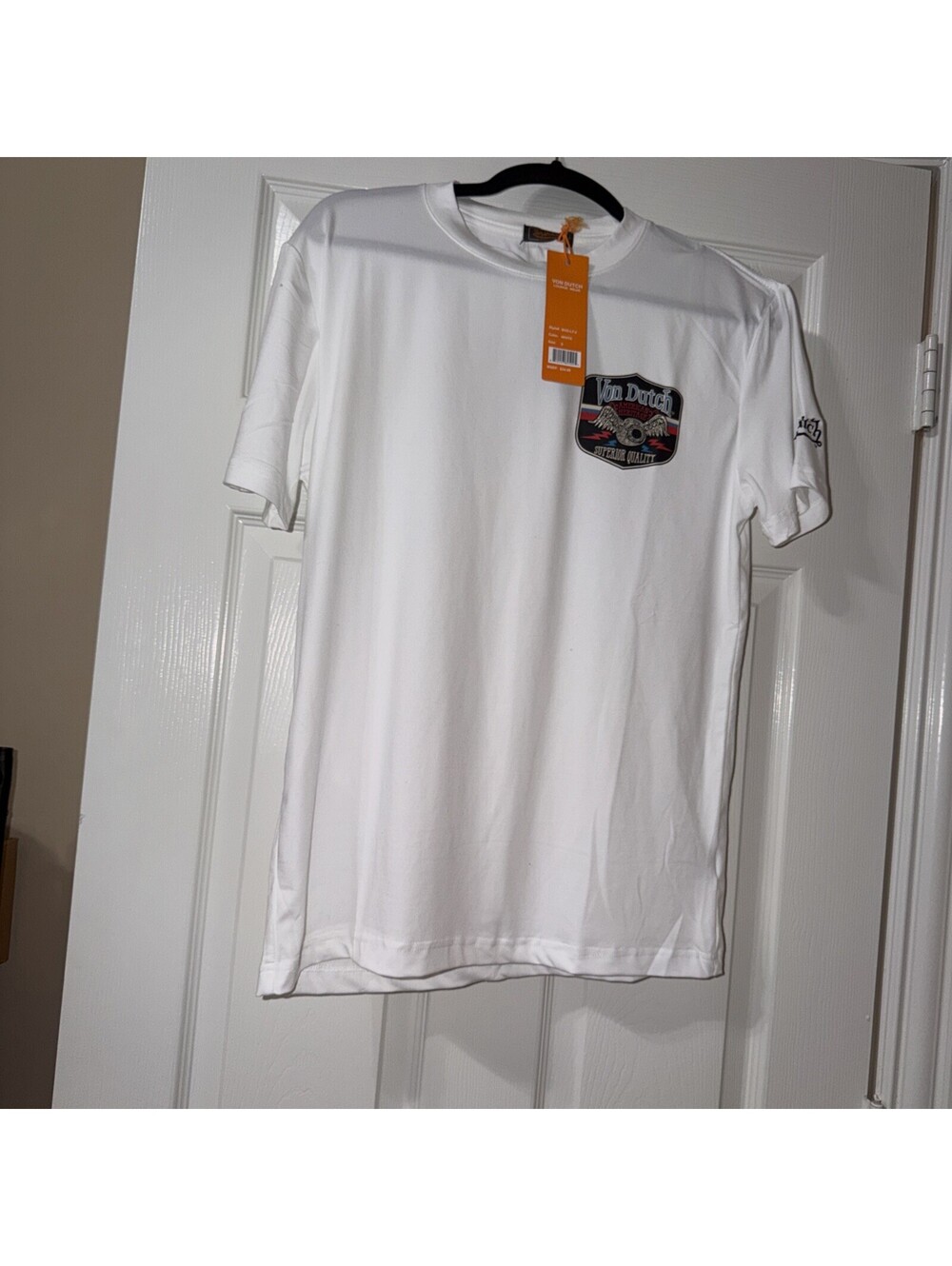 Von Dutch Lounge Wear White Graphic T-Shirt Size small American Heritage